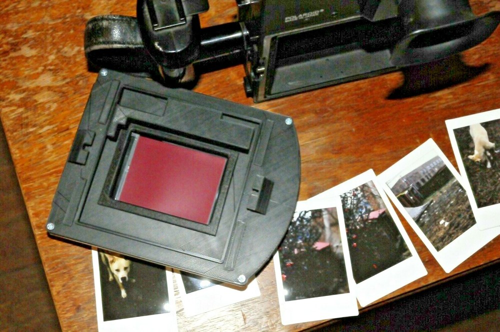 Lo-Fi custom instant back for Mamiya Universal Press shoots Instax Mini