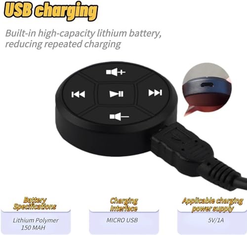 Bluetooth Steering Wheel Control , Steering Wheel Button Controller, USB