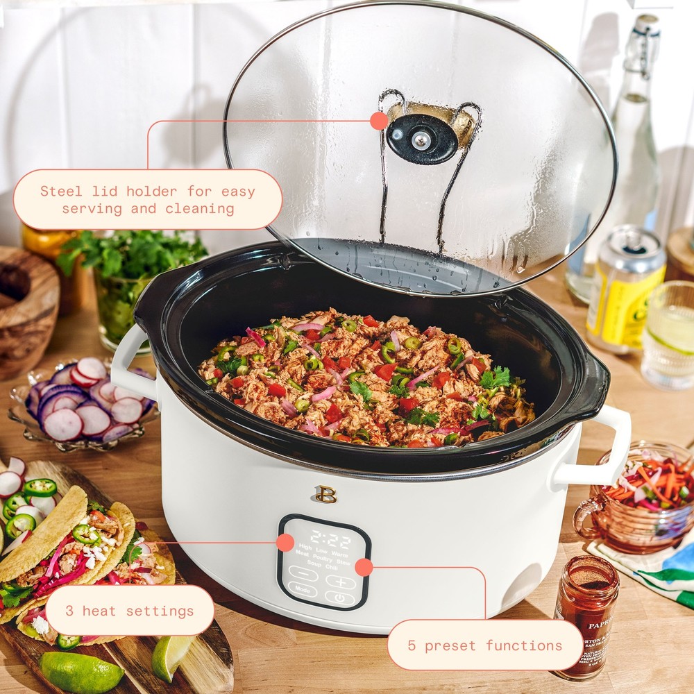 Slow Cooker 6 Quart Programmable Crock Pot Touch Activated Choose Your Color