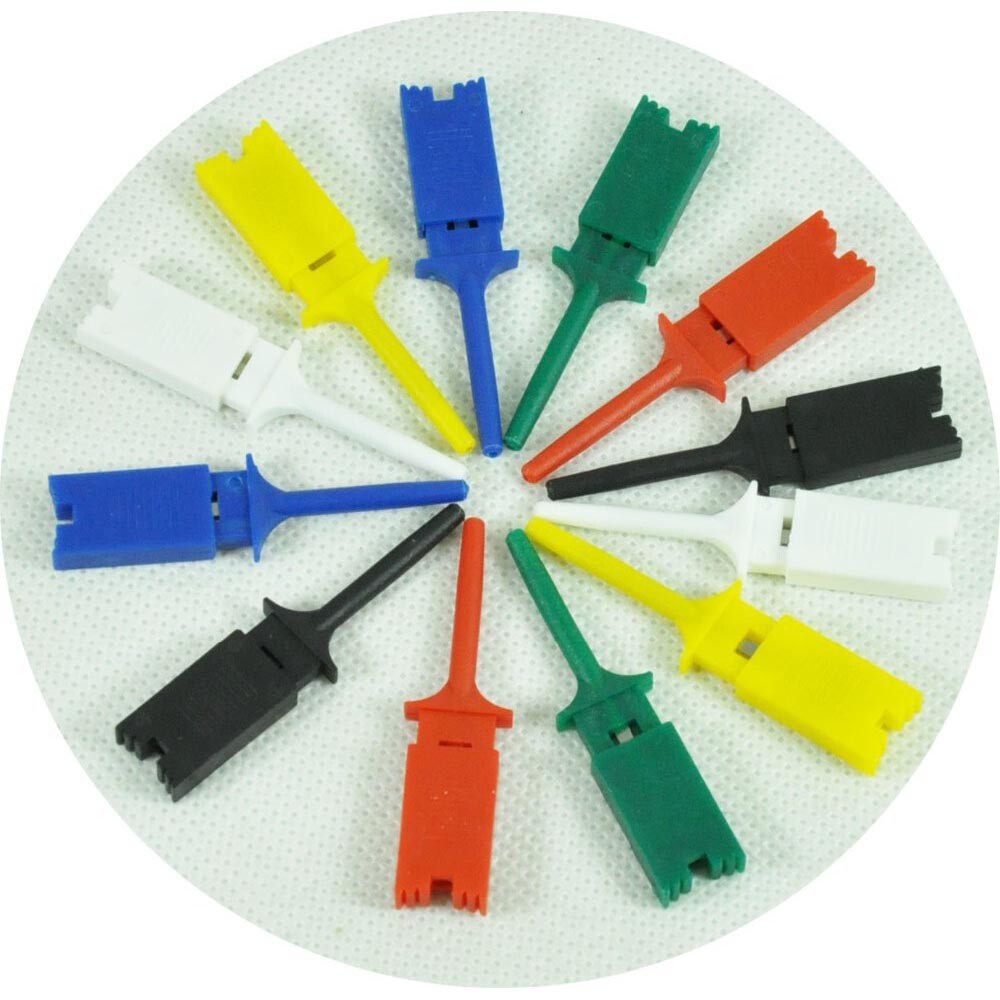 12pcs mini grabber SMD IC Chip test hook clip jumper probe for logical analyzer