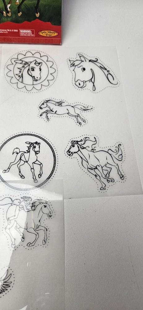 Vintage Shrinky Dinks Spirit Staillion of Cimarron Plastic Pattern Sheets ONLY
