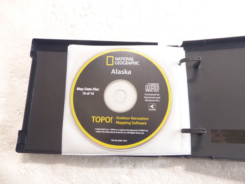 National Geographic TOPO! Mapping Software - Alaska (CD, 2006, 10-Disc) PC & Mac