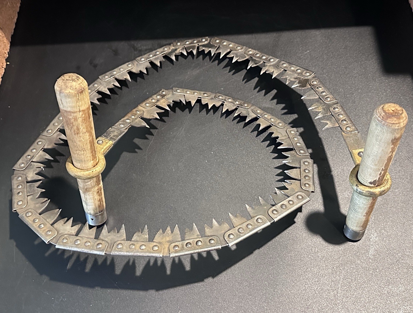 WW2 British Army Sapper’s Portable Chain Saw in Leather Case with Handles & File