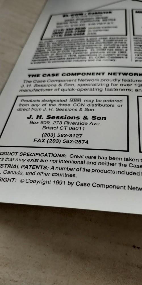 1991 CASE COMPONENT NETWORK catalog C2