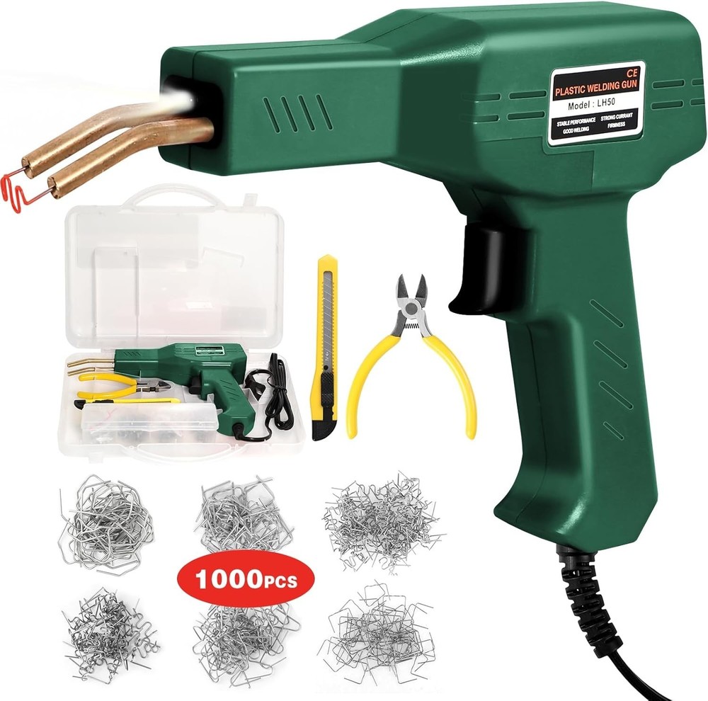 Plastic Welding Kit with 1000 Staples - Quick, Versatile, Portable