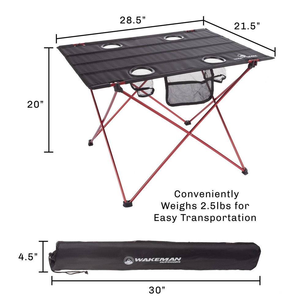 Camping Table 4 Mesh Cupholder Mesh Side Pocket