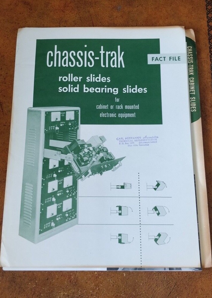1950s ~ Chasis Trak ~ Fact-File ~ For Cabinet or  Rack Mounted Electronic