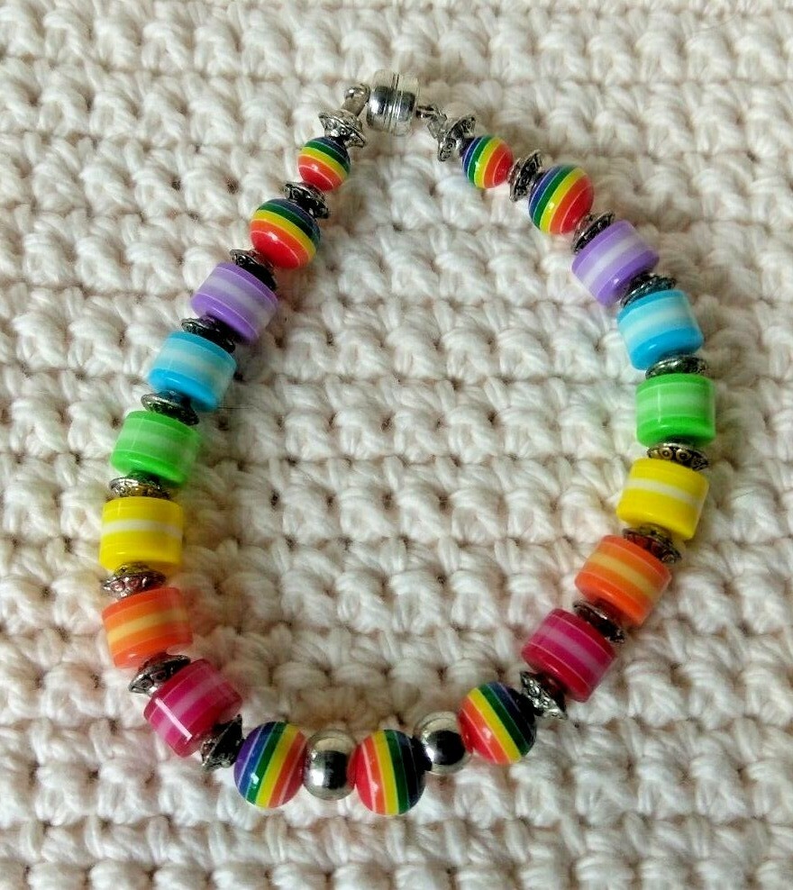 Bracelet / Rainbow Beaded Bracelet / Great Gift