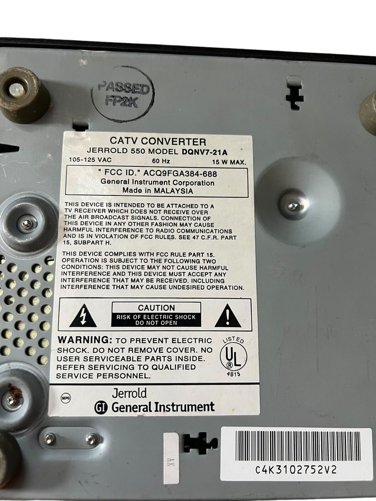 JERROLD CATV Converter Box 550 MODEL DQNV7-21A