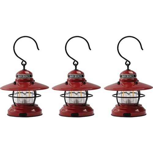 Barebones Living Edison Mini Lantern Red 3pk