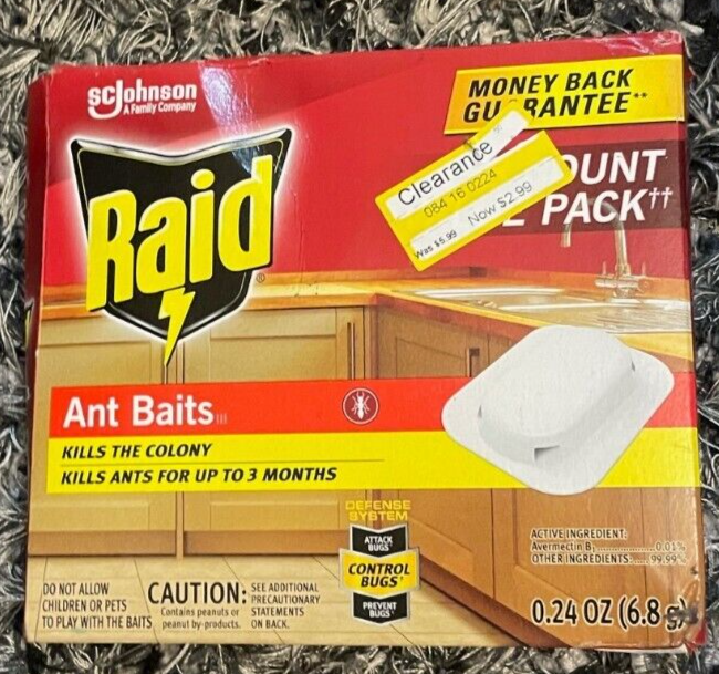 NEW Raid Ant Baits 8 Count Value Pack Kills The Colony.