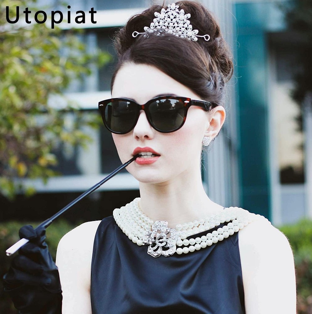 Audrey Style Vintage Extendable Cigarette Holder in Black - Long Large,