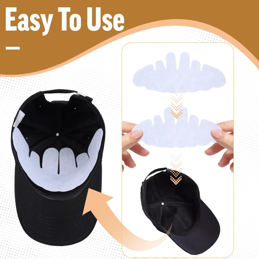 6Pcs Baseball Caps Inserts Shapers, Reusable Polyester Fabric One Size, White