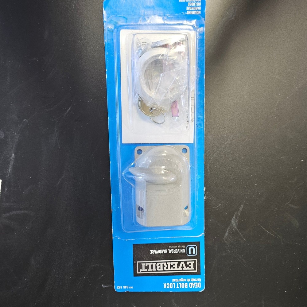 EVERBILT Universal Hardware Gray Dead Bolt Lock with Keys Mounting Hardware Incl