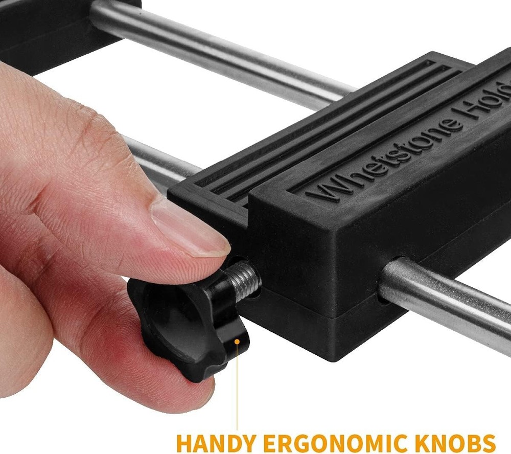 POWERTEC Adjustable Sharpening Stone Holder - Whetstone Sharpener No-Slip Base