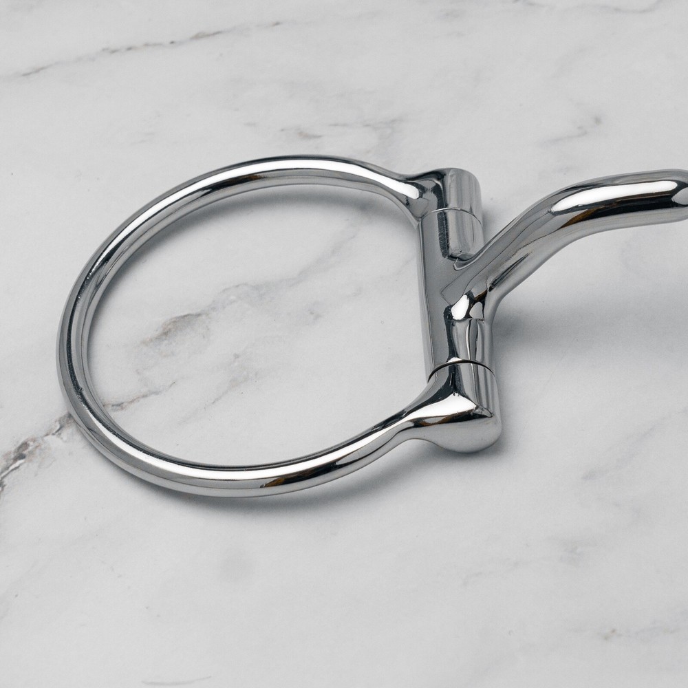 NY Tack 5" Western D Ring Silver Dotted Forward Copper Rollers Snaffle Horse Bit