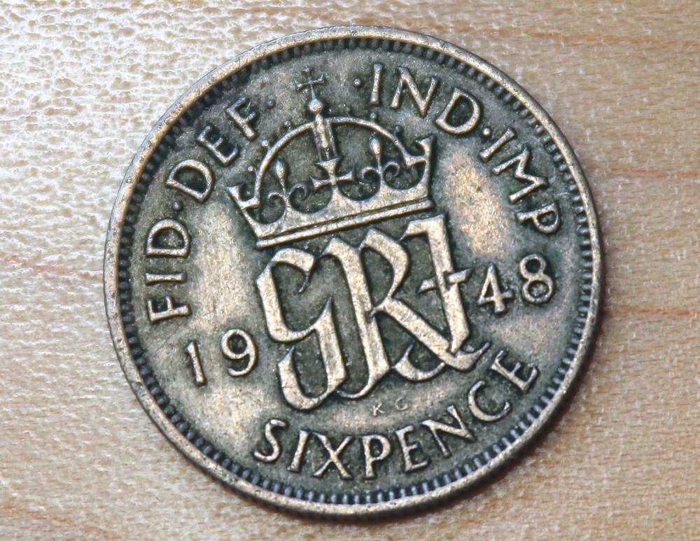 1948 Great Britain 6 Pence Wedding Coin