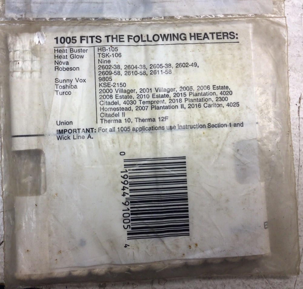 kersone heater wick #1005. NOS