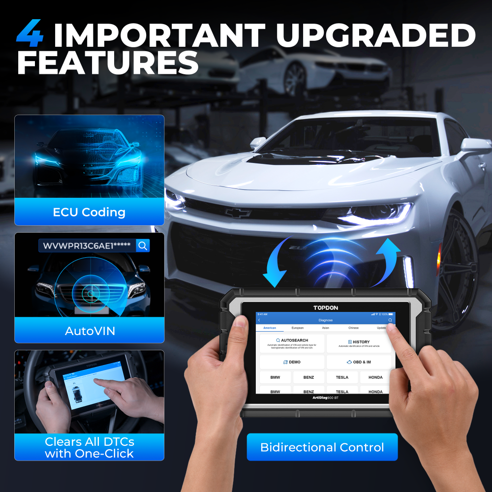 2025 TOPDON AD900BT Bidirectional Scanner Full System Diagnostic Tool ECU Coding
