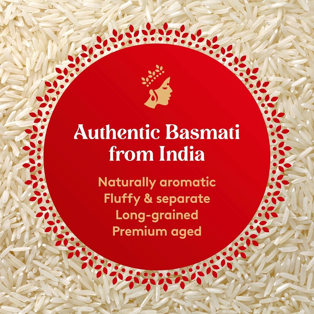 Naturally Aged Authentic Long Grain Indian White Basmati Rice - 15 lbs