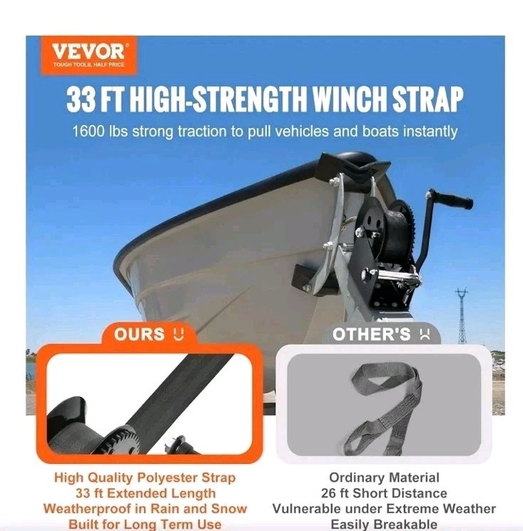 Vevor Hand Winch 1600lbs