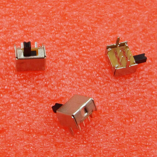 10pcs SK22D07 6Pin Toggle Vertical Slide Switch 2P2T 4mm Handle for PCB Mount