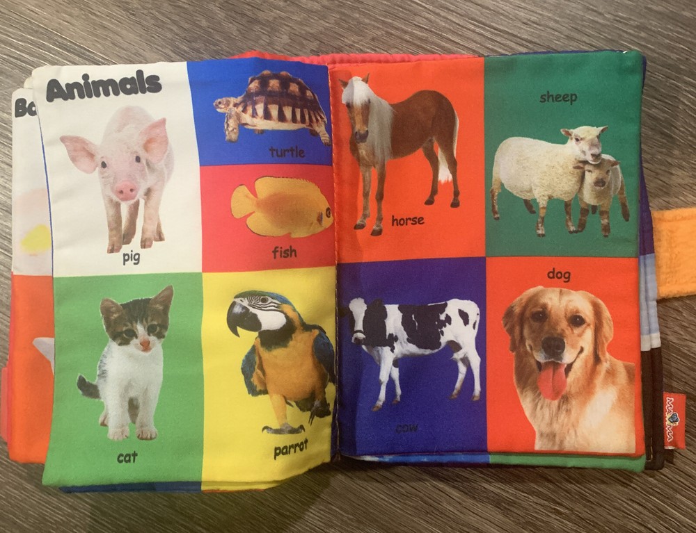 My First Word Book Cloth MAMMA Kiddie Soft Activity Baby Toddler Teether EUC
