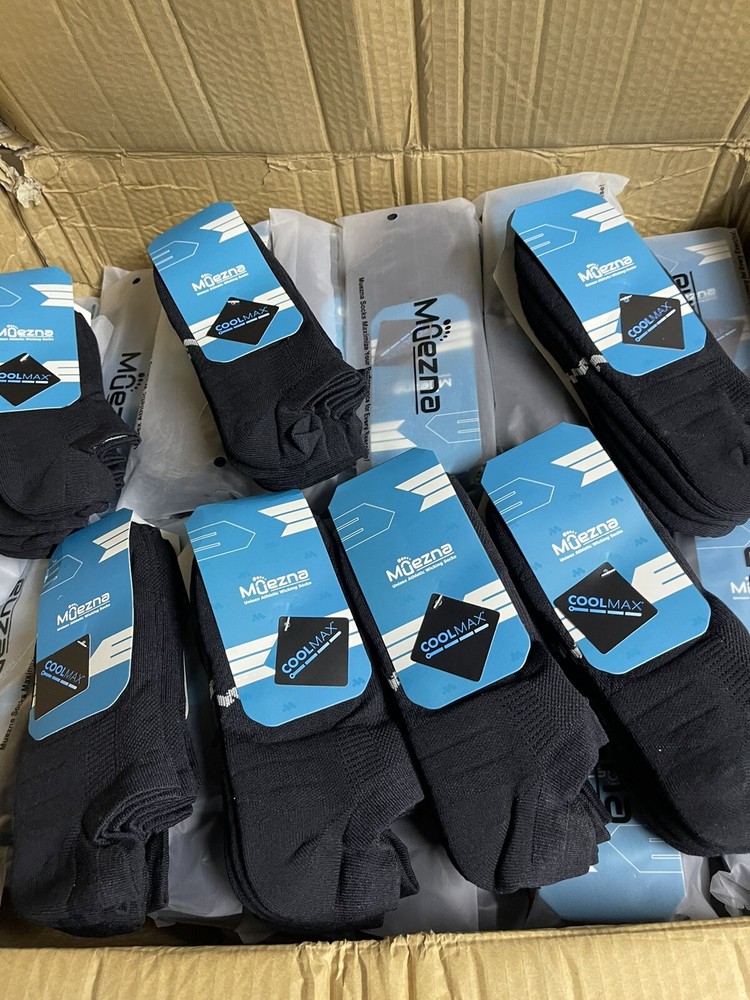 3 Pair Compression Athletic No Show Running Socks w/ CoolMax, Black, Size Large