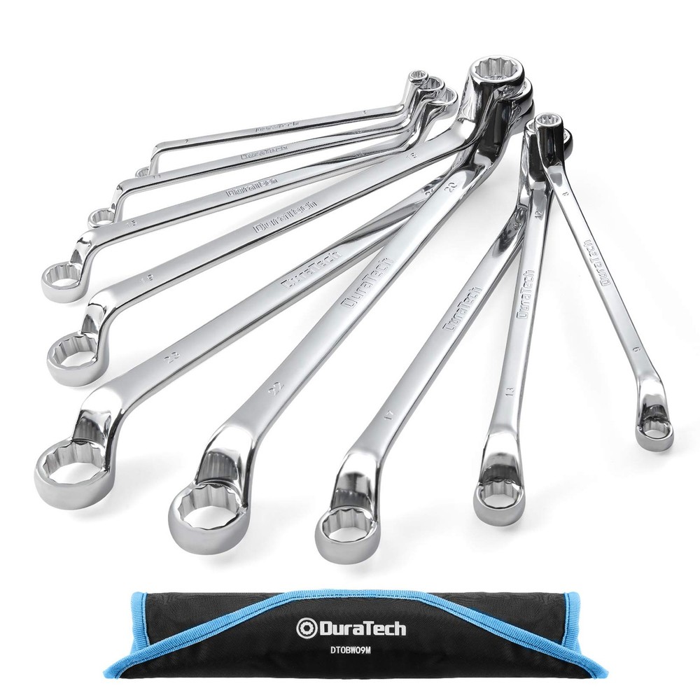 DURATECH Offset Box Wrench Set, 75-Degree Metric, Chrome-plated