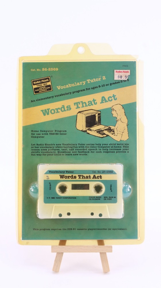 Words That Act & About Things Computer Program Cassette Radio Shack TRS-80 Tandy