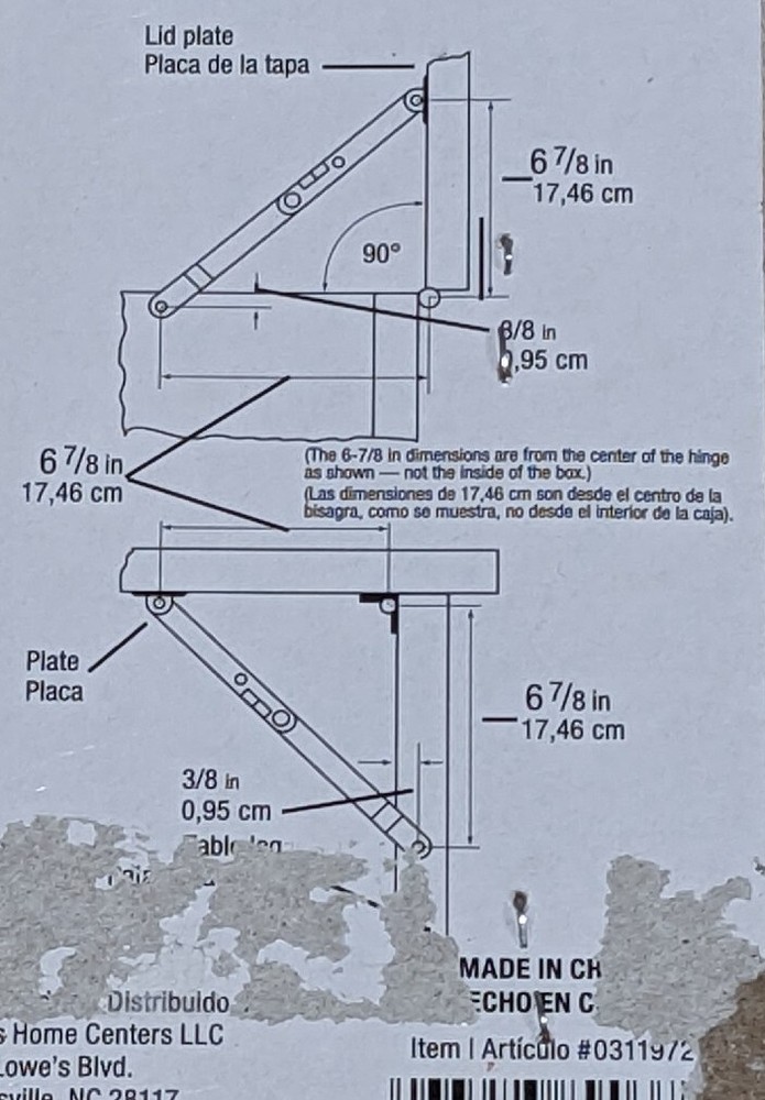 RELIABILT Folding Support Left Side Brass 0311972