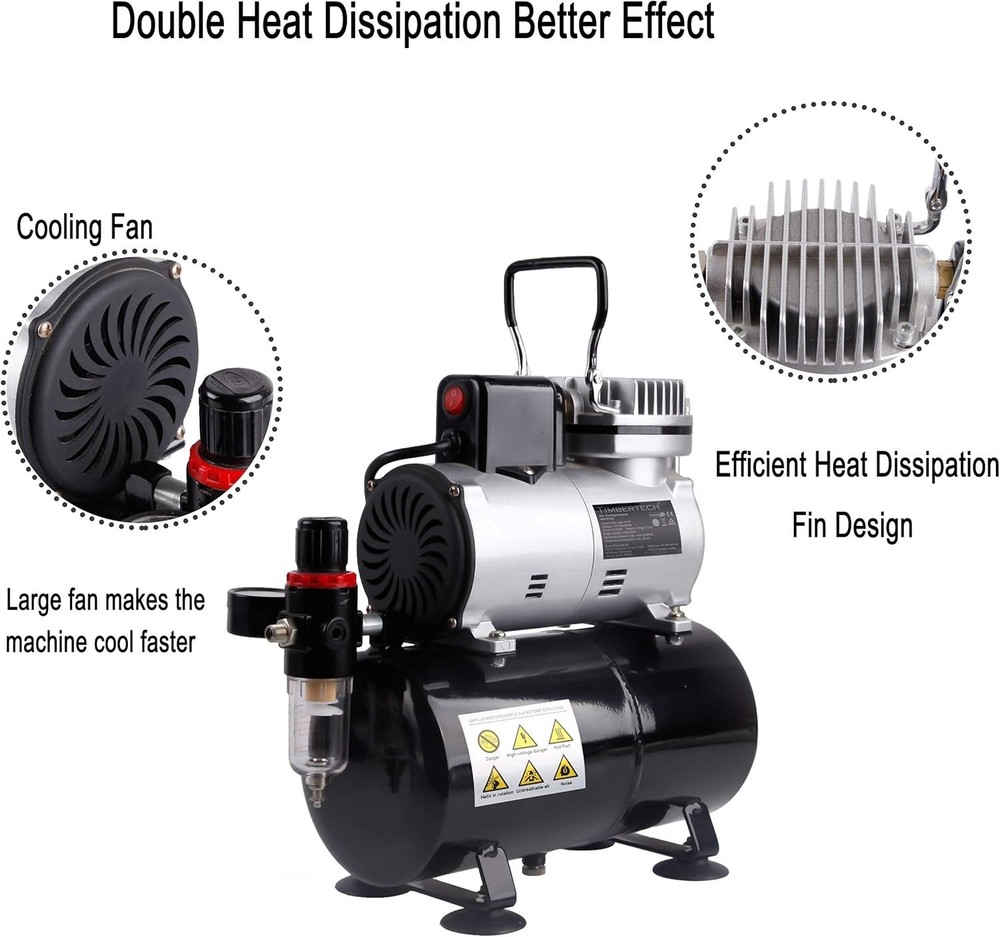Upgraded Mini Airbrush Compressor with Cooling Fan