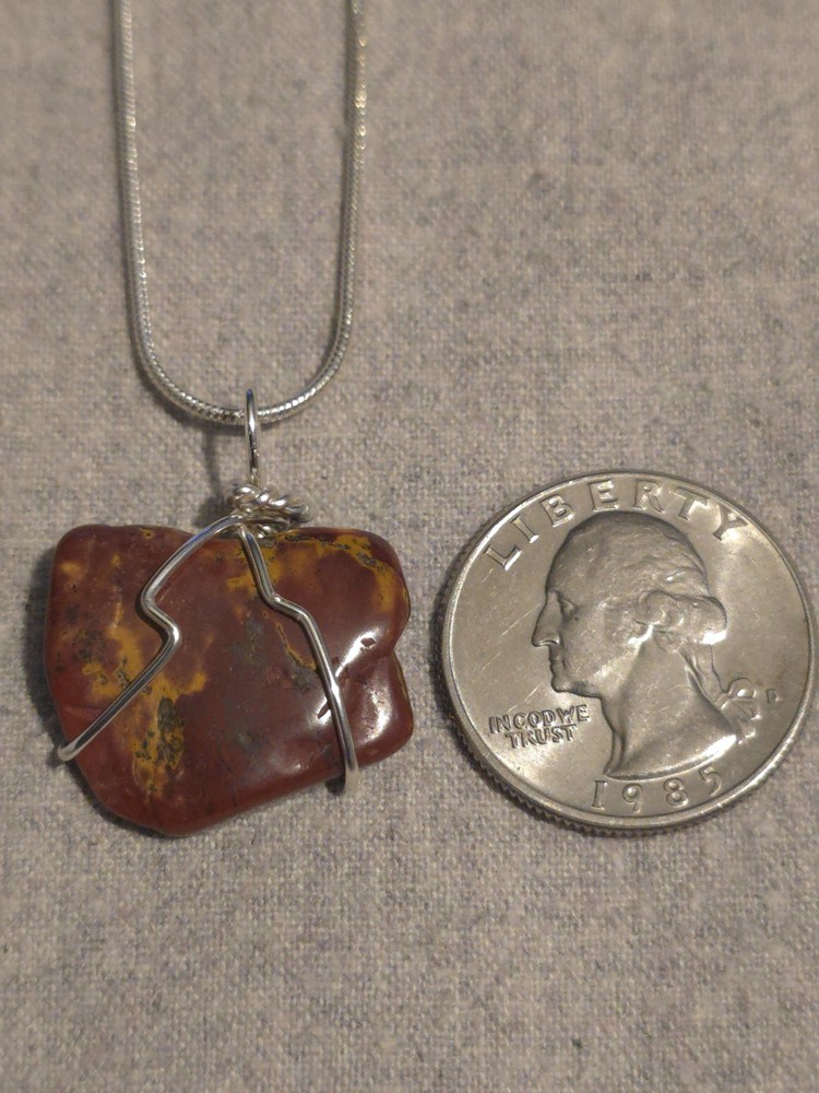 Mookaite Jasper Pendant On A Sterling Silver Necklace