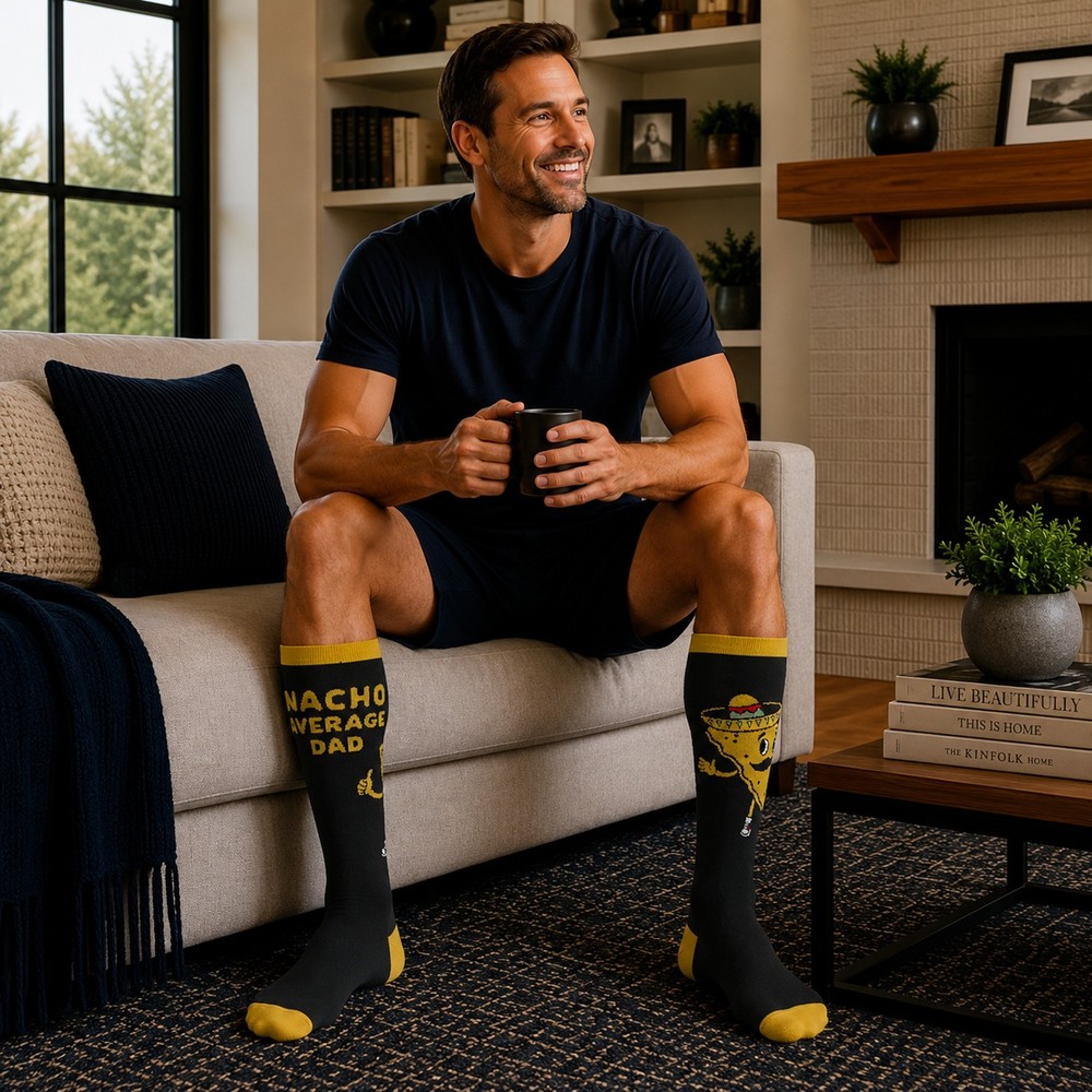 Nacho Average Dad Funny Compression Socks Fathers Day Funny Compression Socks