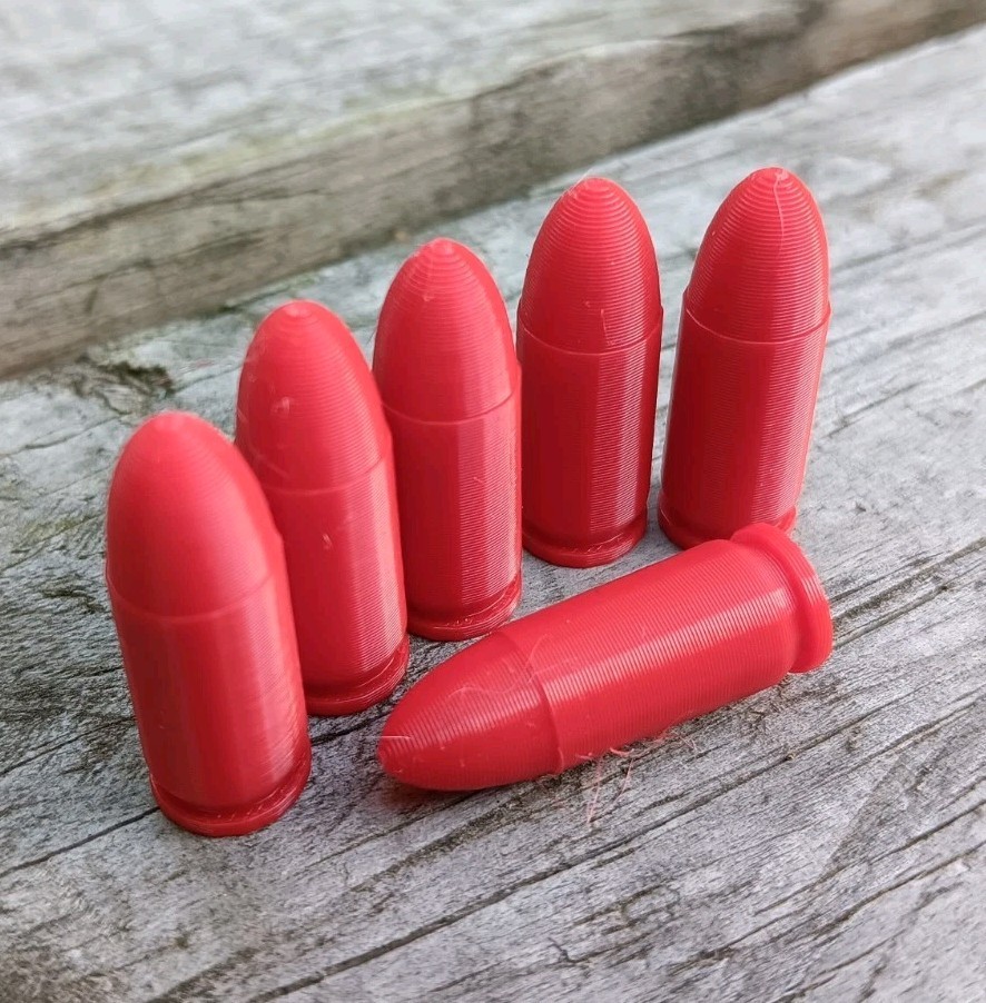 9mm Snap Caps / Dummy Rounds / Dry Fire Training - 10 Pack, Red