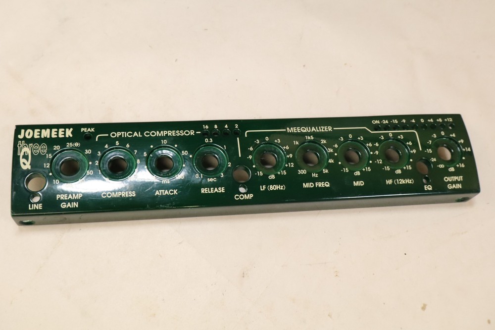 Joemeek THREEQ Halfrack EQ Optical Compressor Equalizer Part Front Face Plate