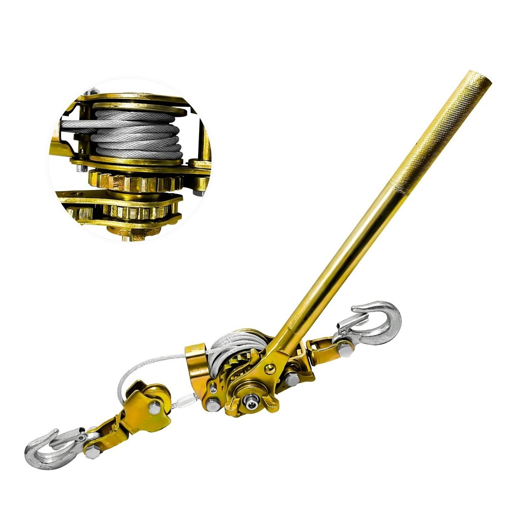 Come Along Winch Puller, Cable Hoist Winch Puller with 2 Hooks, 2T (4400LBS) ...