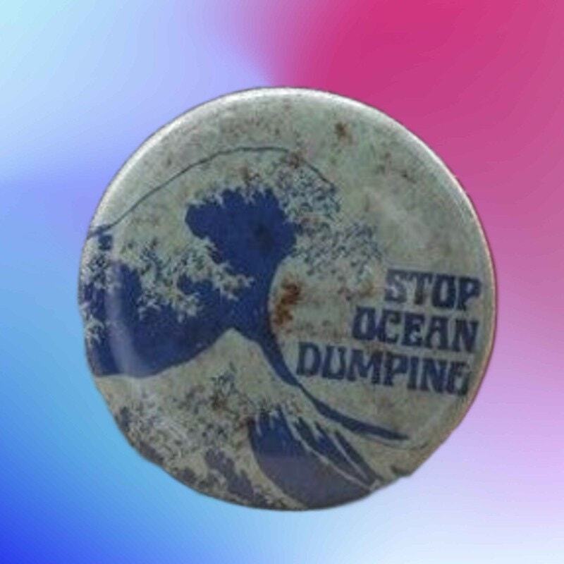 Stop Ocean Dumping 1975 Vintage 1.75" Pinback