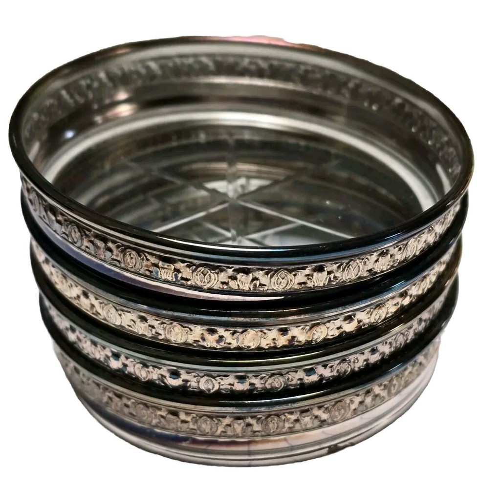 Silver Plated Birks Primrose Plate Set Of 4 Coasters