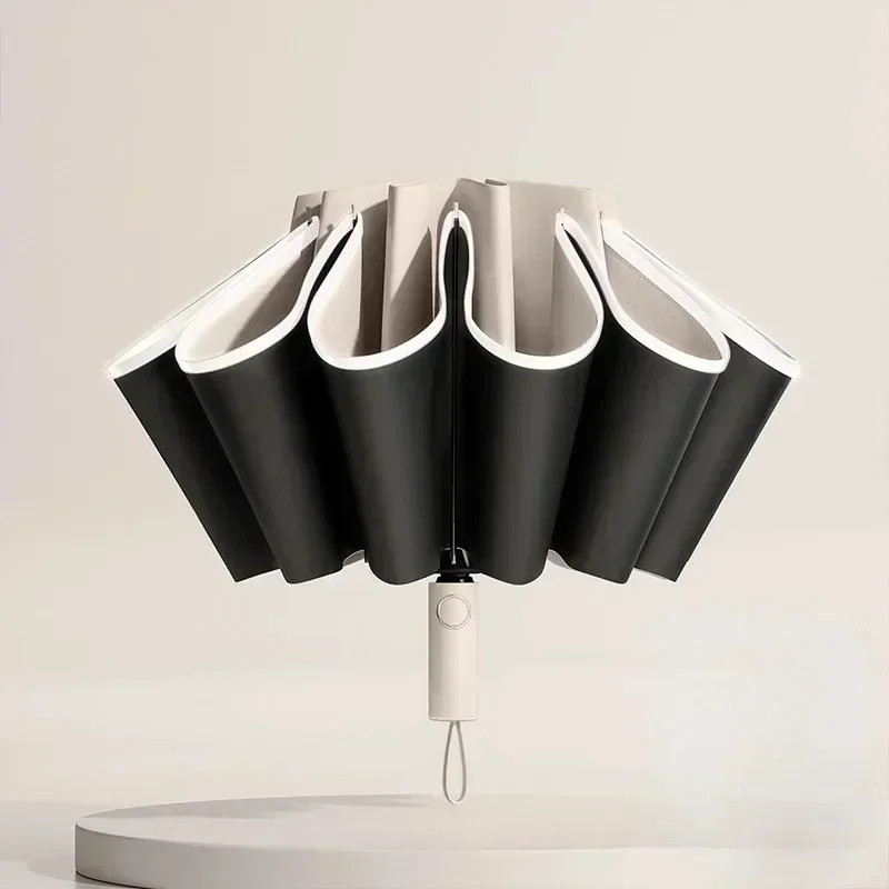 20 Bones Fully Automatic Reverse Folding Umbrella with Windproof Reflective Stri