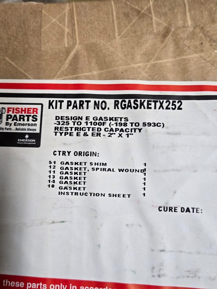 Fisher Control Valve 2x1 Inch Type E & ER Repair Kit With Linear Cage & Stem - 1