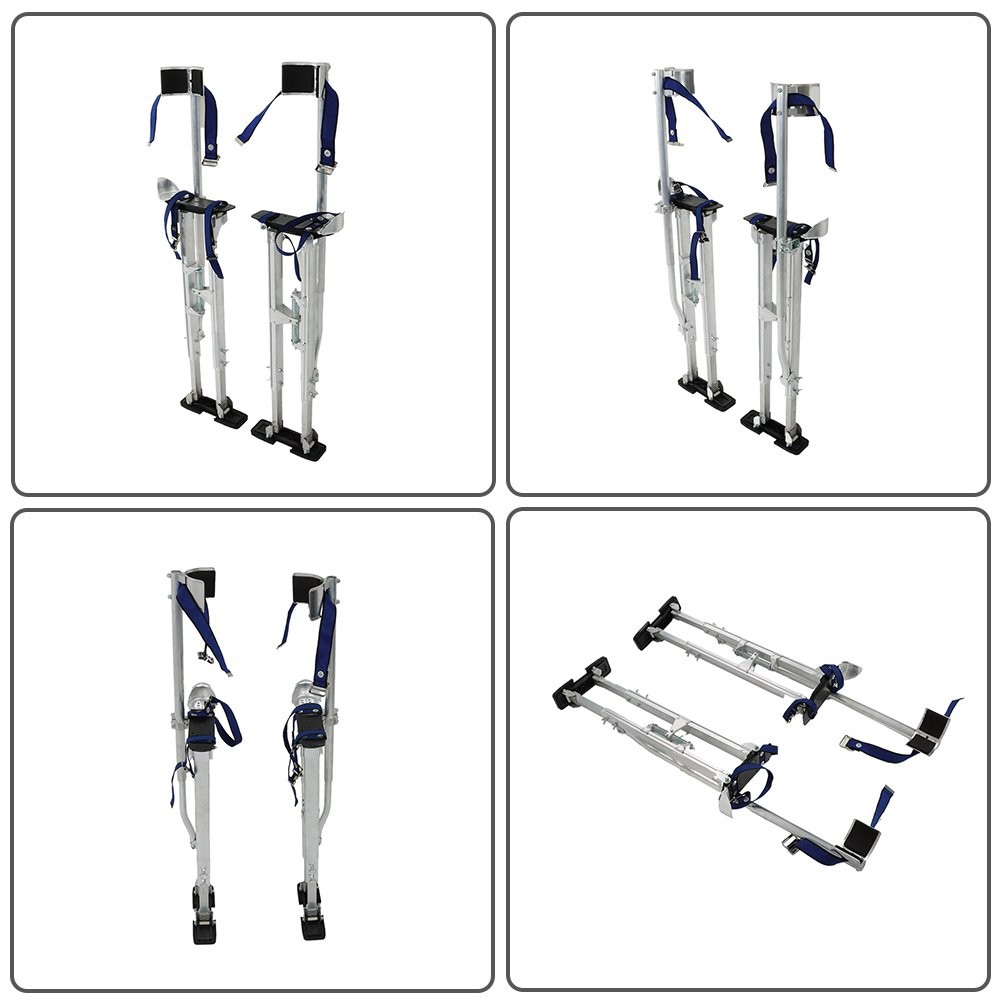 36" - 48" Drywall Stilts Adjustable Stilt For Painting Electrical Tool Silver