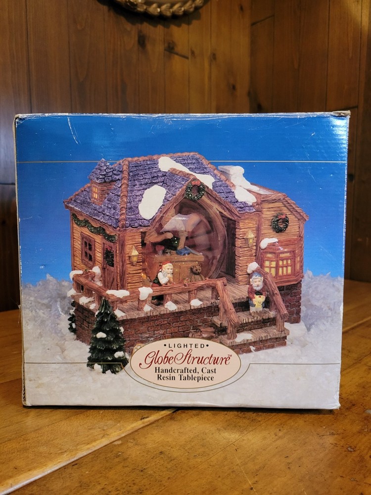 Globe Structure Christmas Snow Globe Santa’s Workshop - Working Light