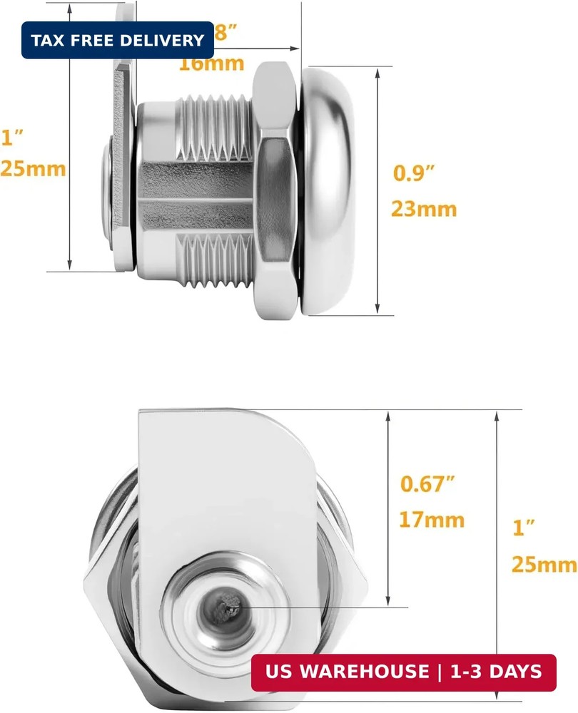 Truck Tool Box Lock with Keys, 5/8" Replacement 1 Pack - (CH545), Silver