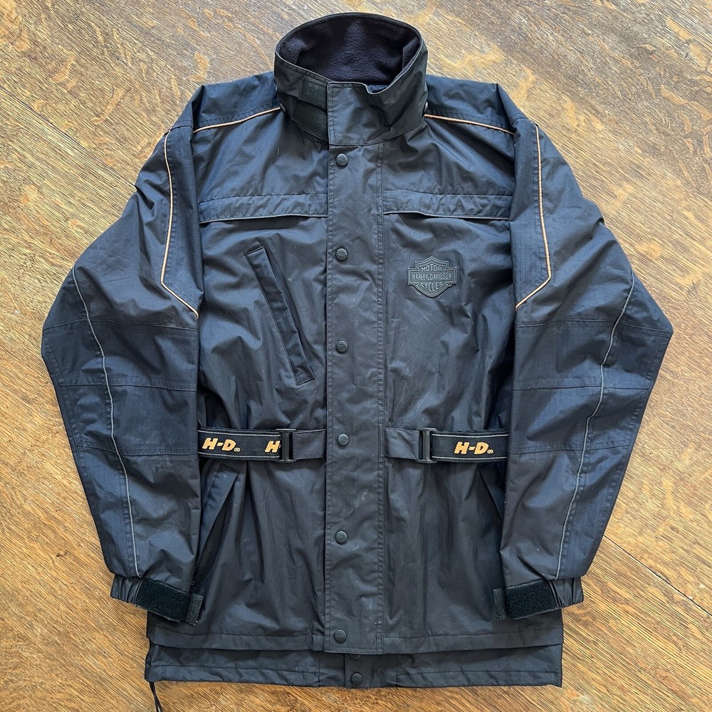 Harley Davidson Mens Rain Jacket Small Black PLEASE READ