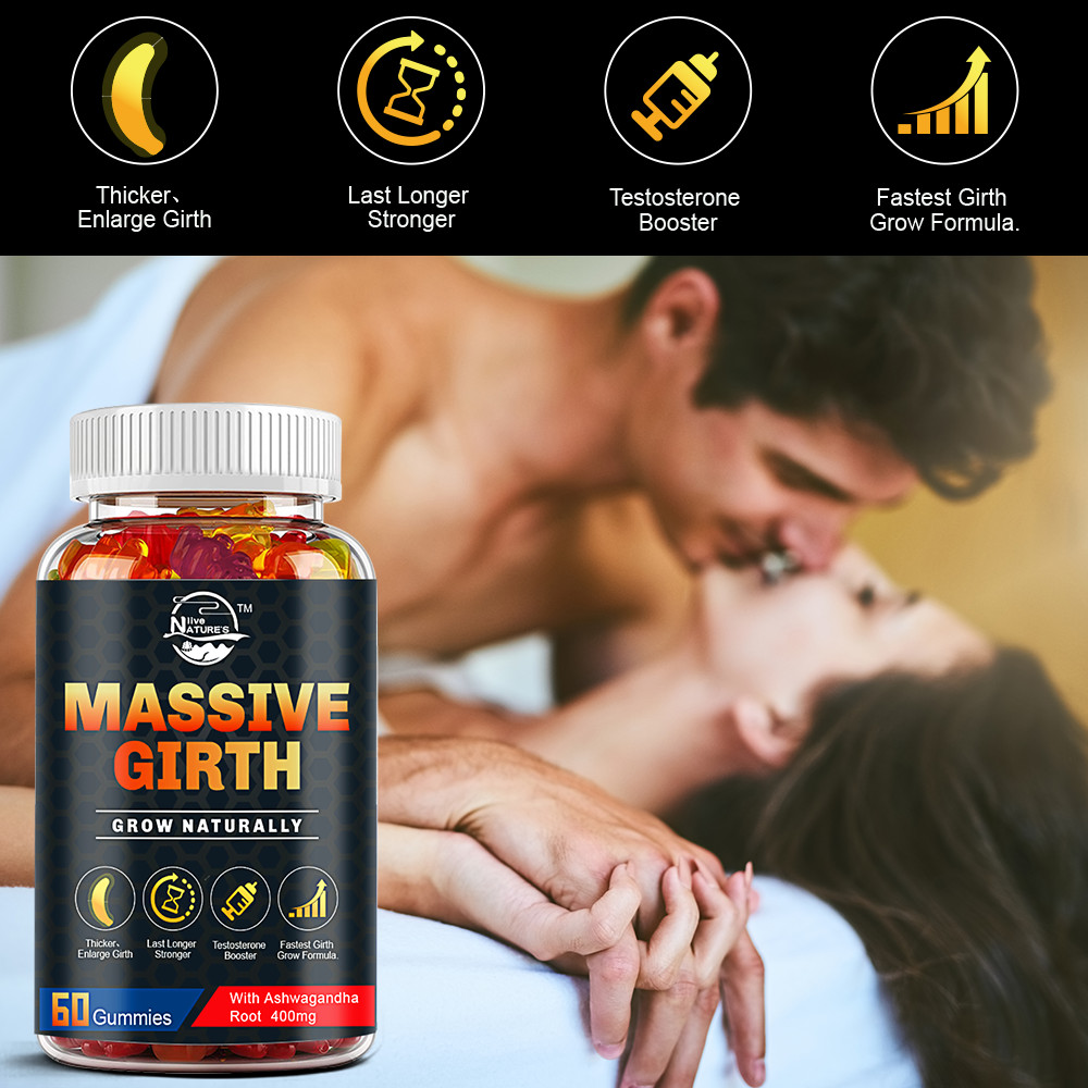 Massive Girth Male Gummy Advanced Formula Vitamin Supplement + Maca Root Bundle