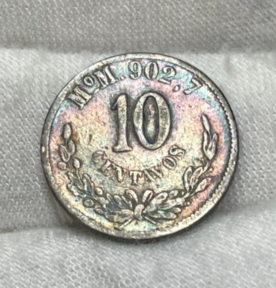 1892 Mexico 10 Centavos Silver Coin High Value