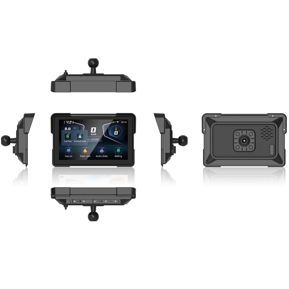 7 Inch Motorcycle Navigation GPS Wireless Carplay Android Touch Screen + TPMS
