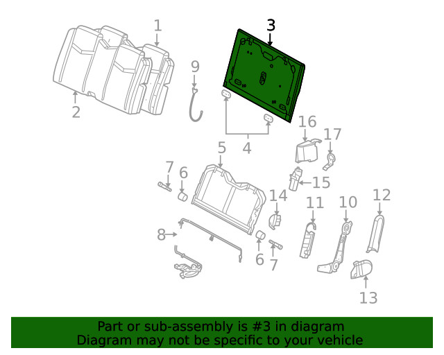 Genuine GM Seat Back Panel 88898474