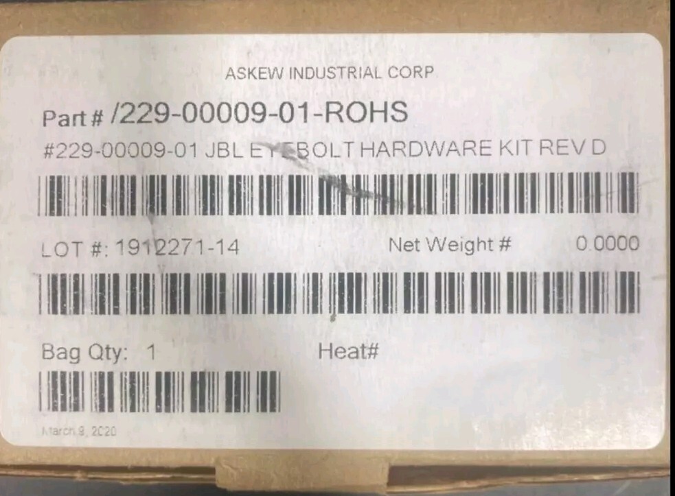 JBL 2290000901 EYEBOLT KIT Srx